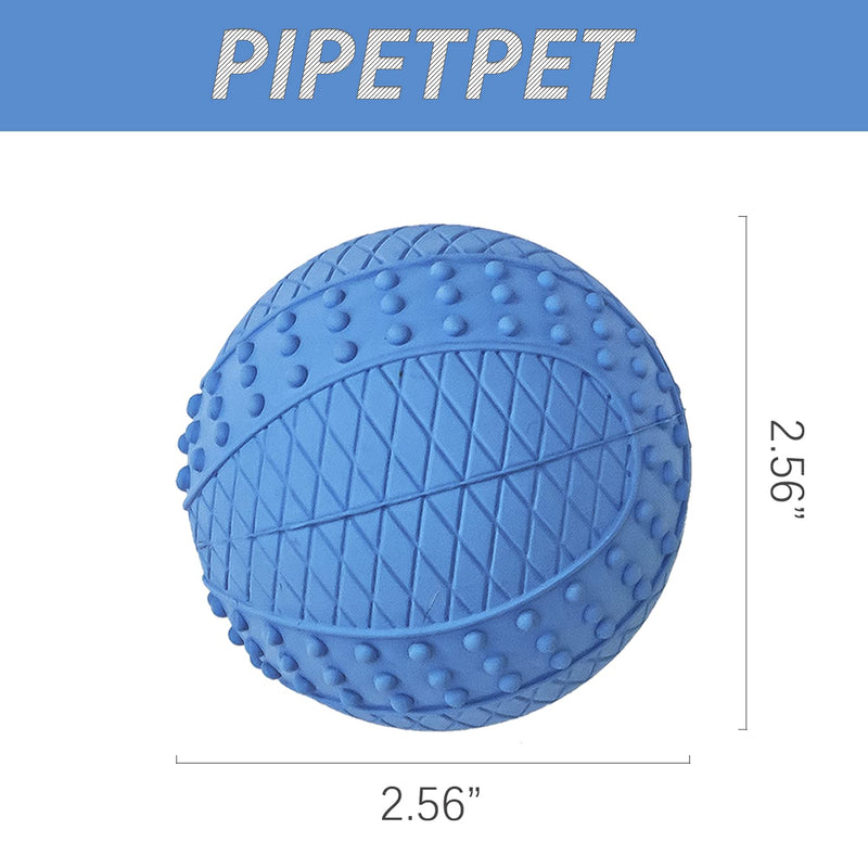 PIPETPET Dog Squeaky Balls Dog Toys High Elastic Natural Rubber Balls(2.56"),Self-Entertainment,Throwing Interaction for Indoor and Outdoor ,Floating Fetch Toy for Water Play 2*Balls(Blue) - PawsPlanet Australia