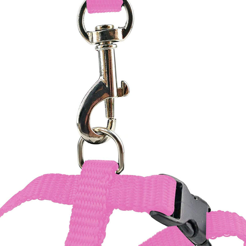 Cat Set of Harness Nylon Lead 125cm (Pink) - Soft Adjustable - Best for Kitten Walking pink - PawsPlanet Australia