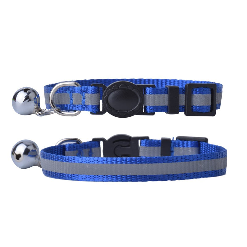 [Australia] - KOOLTAIL 6 PCS Safety Reflective Cat Collar Breakaway Cats Collars with Bell, Adjustable 8-10" 