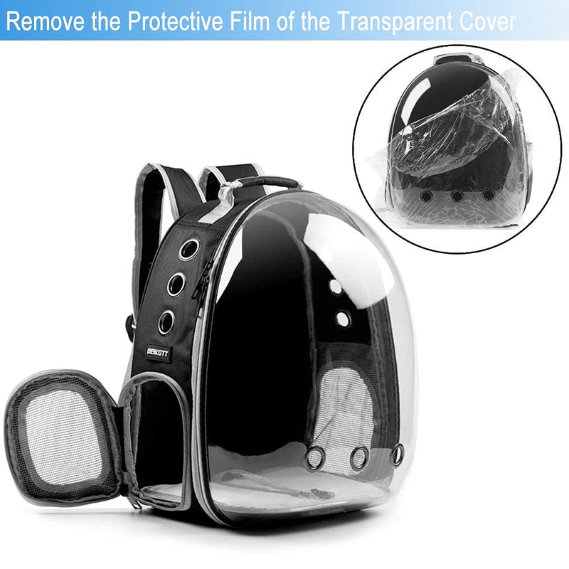 BEIKOTT Cat Backpack Carriers Bag, Dog Backpack, Pet Bubble Backpack for Small Cats Puppies Dogs Bunny, Airline-Approved Ventilate Transparent Capsule Backpack for Travel, Hiking and Outdoor Use Capsule-BK - PawsPlanet Australia