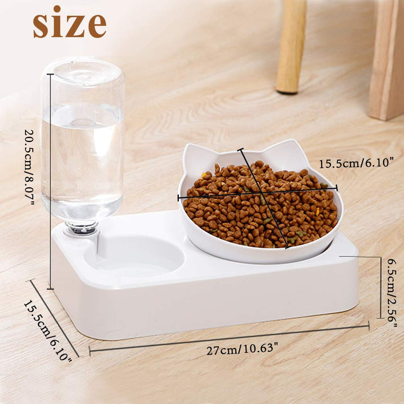 Double Water and Food Bowl Set,Pets Automatic Water Dispenser with Food Bowl,Double Pet Bowls Set for Small or Medium Size Dogs Cats Water Dispenser+Food Bowl - PawsPlanet Australia