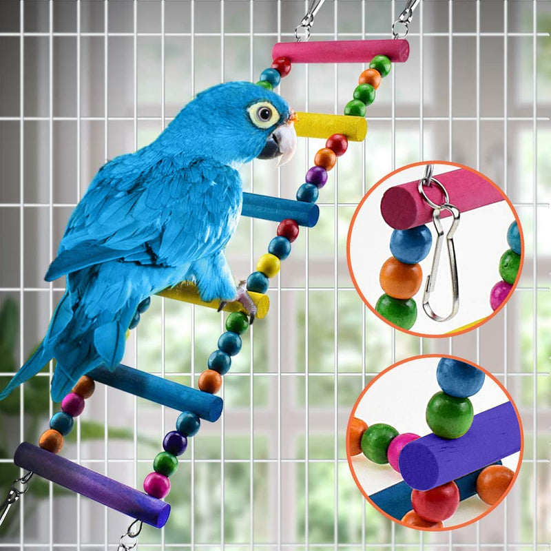 Bojafa Bird Parrot Toys, Budgie Toys 10-Pack Bird Parrot Ladder Hanging Bell Swing Cage Toys- Budgie, Cockatiel, Conure, Finch, Small Parakeet, African Grey Parrot, Canary - PawsPlanet Australia