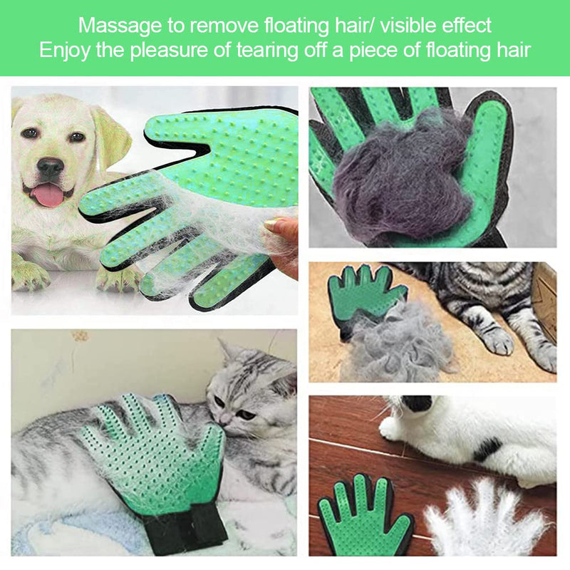 Washing glove for cats, cat gloves, cat glove grooming, cat glove brush, grooming glove made of silicone glove, cat brush, dog brush, grooming glove for pets, 1 green 1 green - PawsPlanet Australia