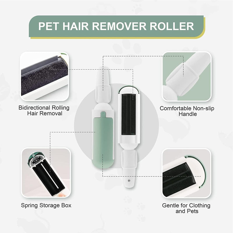 EnixwH animal hair remover lint roller animal hair, reusable lint rollers for cat hair and dog hair, hair remover roller for animal hair, suitable for lint brush animal hair on sofa (green) green - PawsPlanet Australia