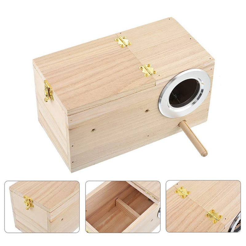 [Australia] - PIVBY Bird Nests Box for Cages Parakeet Breeding Box Wood Budgie House for Lovebirds Cockatiel Parrot Mating Aviary Box (L) 