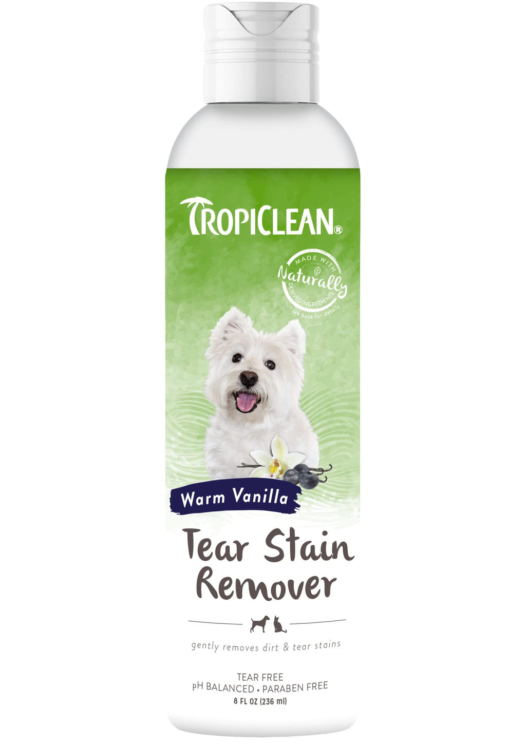 SPA by TropiClean Pet Tear Stain Remover - Tear Free - Gently Removes Dirt and Stains - Oatmeal and Blueberries, 8 oz Fragrance Free. Stain remover - PawsPlanet Australia