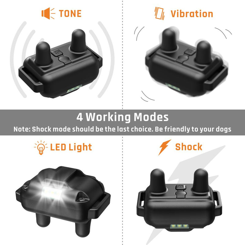 [Australia] - iSPECLE Dog Training Collar, Waterproof Rechargeable 2600ft Remote Dog Shock Collar with LED Light, Beep, Vibration, Shock for Medium/Large Breed 2 Electronic Collars, Neck Lanyard 