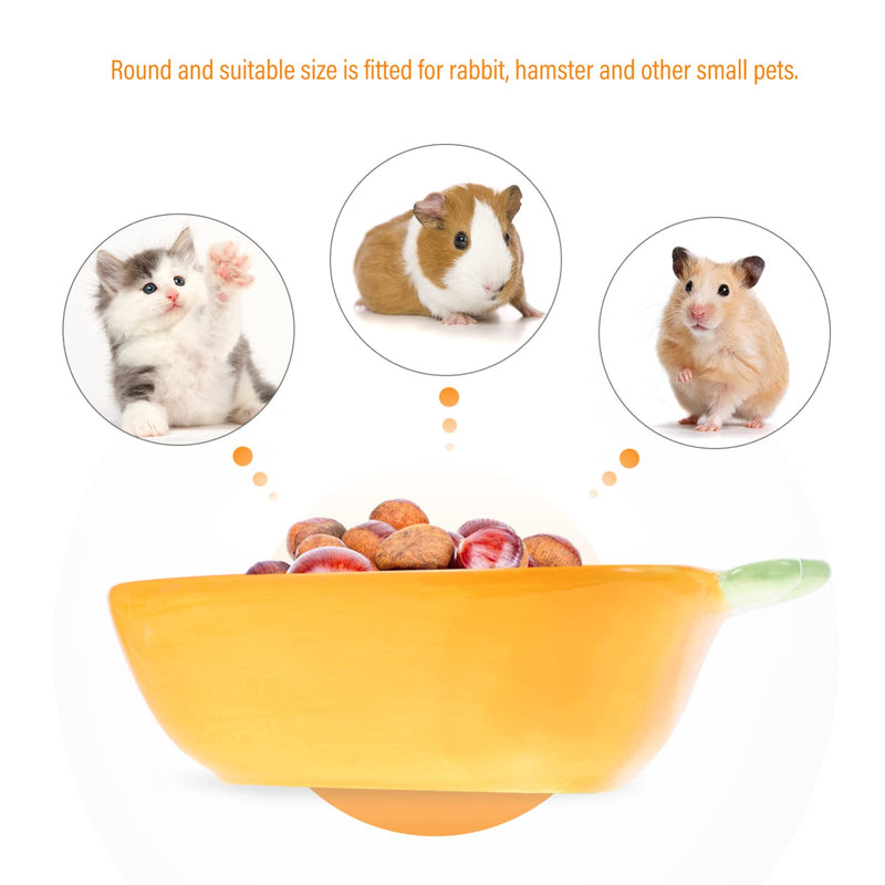 ULTECHNOVO Pet Ceramic Food Bowls for Small Animal Carrot Food Bowl Hamster Food Water Feeding Ceramic Bowl Bowl - PawsPlanet Australia