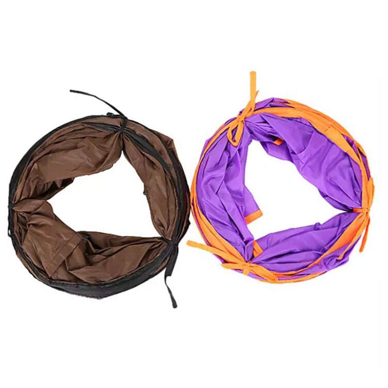 Black & White Cat Toys Collapsible Tunnel for Rabbits, Kittens, Ferrets and Dogs (Purple) Purple - PawsPlanet Australia