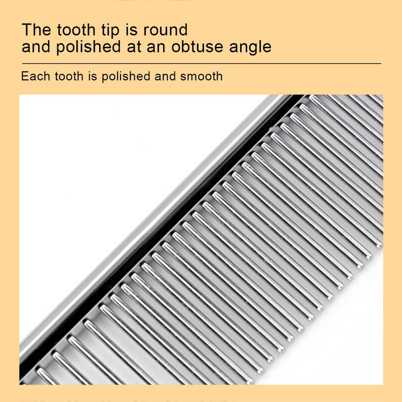 MenYiYDS Steel Pet Comb with Rounded Ends Stainless Steel Teeth Metal Cat Dog Tangle and Knot Removal Grooming Tool for Deshedding - PawsPlanet Australia