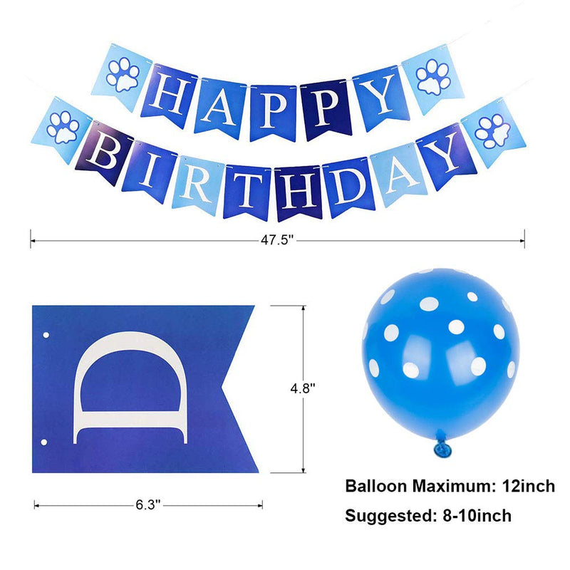 PTDECOR Dog Birthday Bandana Hat Set, Birthday Girl Dog Hat Scarf Bow tie Happy Birthday Banner Balloon Dog First Birthday Party Supplies Decorations Blue - PawsPlanet Australia