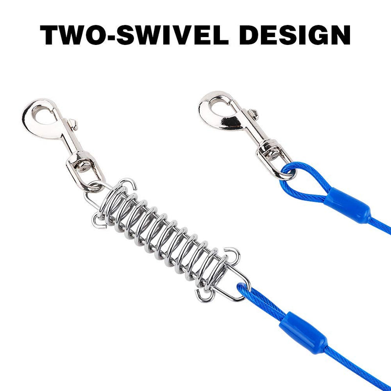 Petbobi Upgrade 30 ft Tie Out Cable for Dog with Expansion Bolt Stake, Durable Spring and Metal Swivel Hooks for Outdoor, Yard, Rust-Proof Training Tether for Small to Medium Dogs Up to 85 Pounds - PawsPlanet Australia