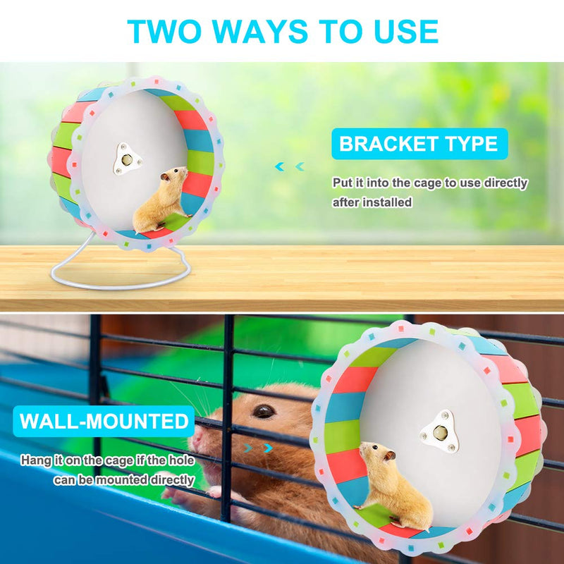 BestFire 7.48" Diameter Quiet Hamster Exercise Wheel, Multi-Colored Hamster Wheel Silent Spinner, Made of Wood, Sunflower Design for Hamster Entertainment - PawsPlanet Australia