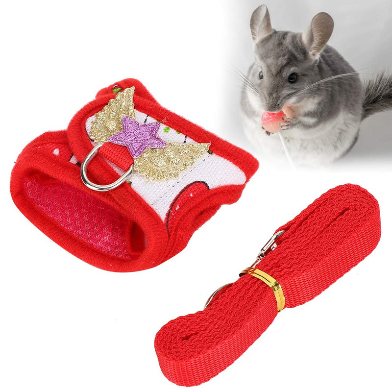 Bunny Kitten Harness Small Pet Animal Leash Harness Set Comfortable Chest Strap Traction Vest for Rabbit Hamster Guinea Pig Hamster Fer (S) S - PawsPlanet Australia