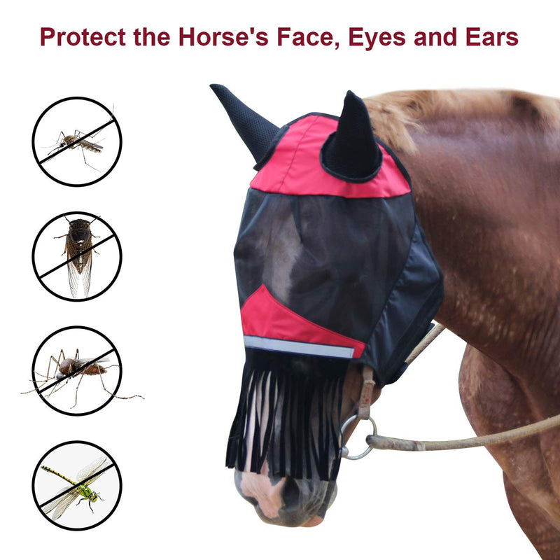 Coolrunner Horse Fly Mask, Fly Masks for Horses with Ears, Fly Masks for Horses with Breathable and Soft Mesh - PawsPlanet Australia