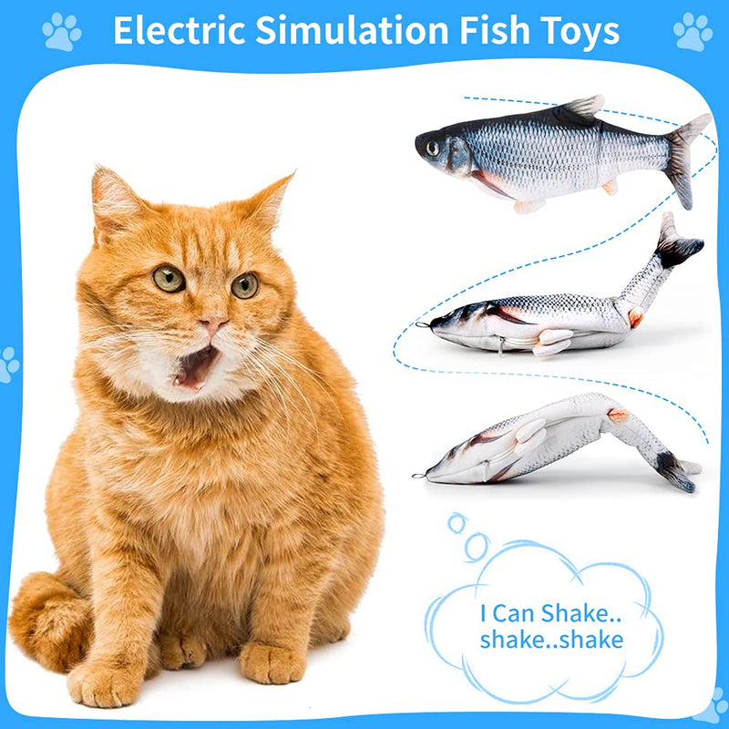 Abizoo Cat Fish Toys,Interactive Floppy Fish Toys for Indoor Cat Black - PawsPlanet Australia