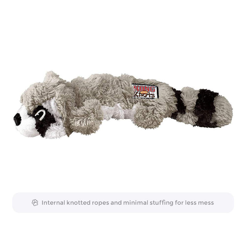 KONG - Scrunch Knots Raccoon - Internal Knotted Ropes and Minimal Stuffing for Less Mess - For Medium/Large Dogs - PawsPlanet Australia