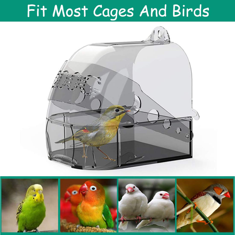 Hamiledyi Parrot Bath Box Bird Cage Accessory Supplies Hanging Bathing Tub Bath Box for Small Birds Canary Lovebird. - PawsPlanet Australia