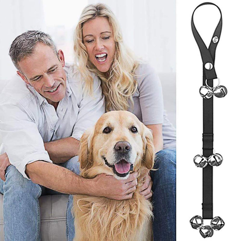 CUPDKS Dog Doorbells Premium Quality Training Potty Great Dog Bells Adjustable Door Bell Dog Bells for Potty Training Your Puppy The Easy Way - Premium Quality - 7 Extra Large Loud 1.4 DoorBells black1 - PawsPlanet Australia