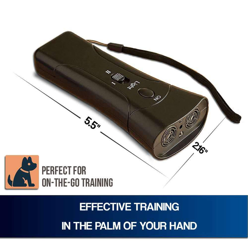 [Australia] - Dog Barking Deterrent Devices, 3 in 1 Handheld Ultrasonic Dog Bark Deterrent and Trainer with Dual LED Light and Wrist Strap, Anti Barking Device for Safe Use Indoor & Outdoor 