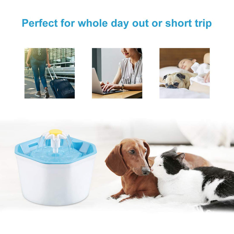 Hensych Automatic Cat Dog Water Fountain Electric Pet Drinker Bowl Dispenser,1.6L Octagonal Shape with Super Quiet Pump,Replaceable Filter and Silicone Drinking Pad Pet Drinker +Pad - PawsPlanet Australia
