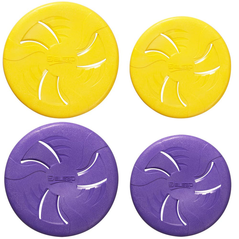 HONGEZEY Indestructible Dog Flying Discs, Interactive Dog Flyer Toys, Soft Lightweight Dog Catch and Fetch Toys for Medium Large Dogs, Floats in Water & Safe on Teeth Small Purple - PawsPlanet Australia