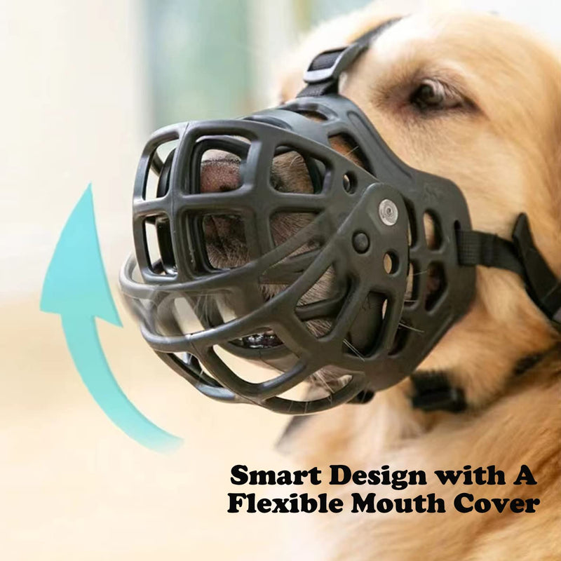Basket Muzzle for Dogs, Silicone Basket Dog Muzzles, Dog Muzzle for Large Dogs, Silicone Dog Muzzle Prevents Barking, Biting and Chewing L (25-29 cm) - PawsPlanet Australia