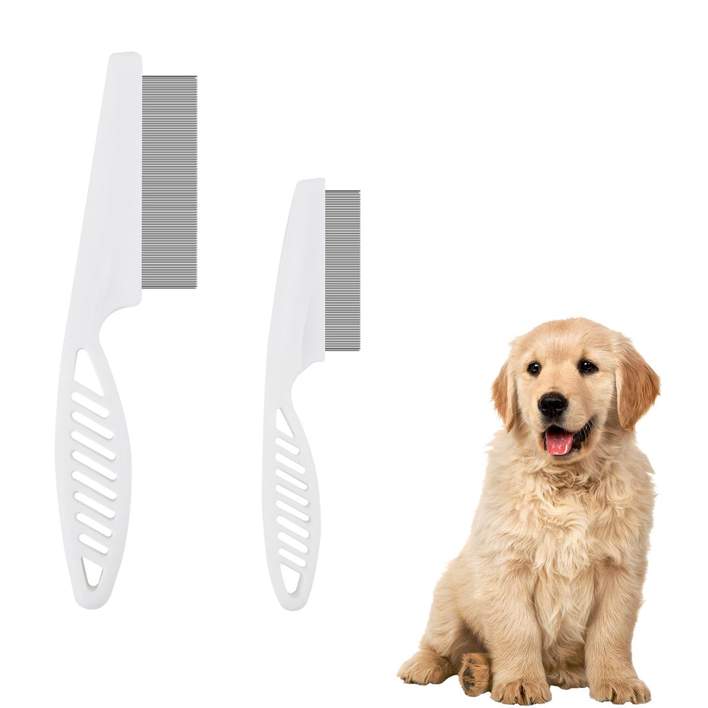 Pack of 2 Flea Comb Animals for Dogs and Cats, 2 Sizes Multifunctional Grooming Comb Dog Cat Hair Combs Made of Metal Flea Lice Comb for Cats Dogs Rabbits - PawsPlanet Australia