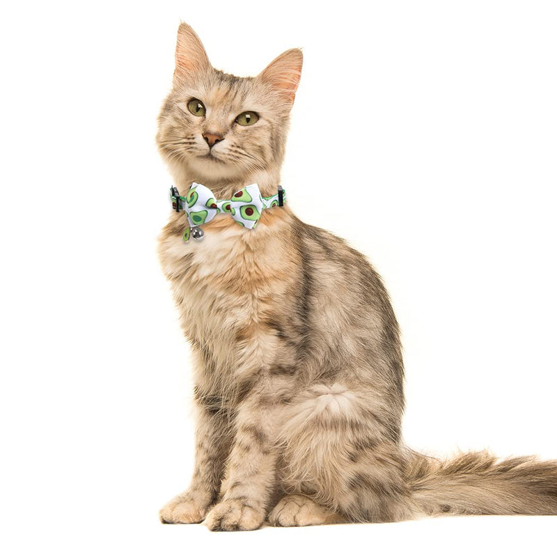 Lamphyface 3 Pack/Set Cat Collar Breakaway with Cute Bow Tie and Bell for Kitty Adjustable Safety Fruit - PawsPlanet Australia