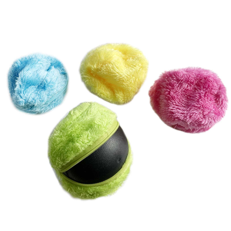 Magic Roller Ball Toy for Cat Dogs Pet Automatic Ball Cat Interactive Toys Active Rolling Ball with 4 Color Plush Ball Cover Indoor Electric Kitten Ball Toys Battery Powered Funny Floor Cleaning - PawsPlanet Australia