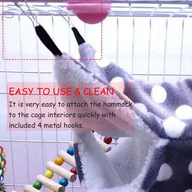 Oncpcare Small Pet Cage Hammock, Triple-Layer Sugar Glider Hammock, Hamster Cage Accessories Bedding Cozy Small Animals Bed for Chinchilla Parrot Sugar Glider Ferrets Rat Hamster Rat Playing Sleeping Blue - PawsPlanet Australia