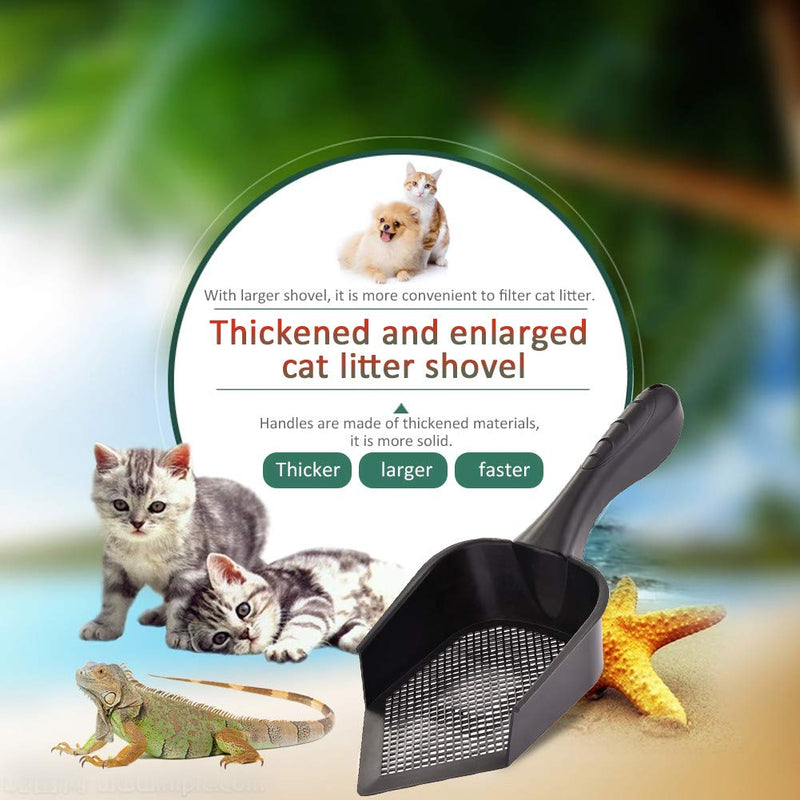 [Australia] - Bestmemories Cat Scooper Fine Sand Sifter Kitty Litter Scoop Sifter Kitty Litter Shovel Pointed End Cat Litter Scoop Pet Reptile Terrarium Bedding Litter Cleaner Corner Scoop Pet Poop Net Shovel Kit 