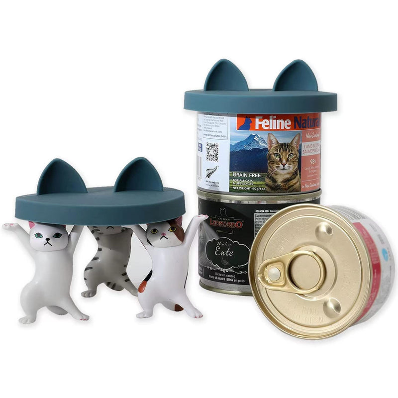 OHMO 2 Pack Pet Can Lids, Universal Silicone Covers for Cat and Dog Can Food 1 Fit 3 Standard Size Can Tops, Black and White 70-420g, Black and White - PawsPlanet Australia