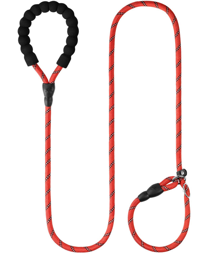 [Australia] - Joytale Slip Lead Dog Leash, Reflective Rope Training Leash with Comfortable Padded Handle for Small Medium Dogs,6 Feet 5/16" x 6ft Red 