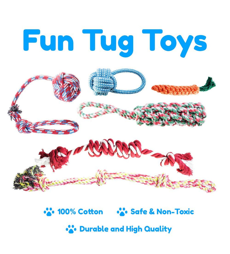 Pacific Pups Products supporting PacificPupRescue.com - 18 Piece Dog Toy Set with Dog Chew Toys, Rope Toys for Dogs, Plush Dog Toys and Dog Treat Dispenser Ball - Supports Non-Profit Dog Rescue - PawsPlanet Australia