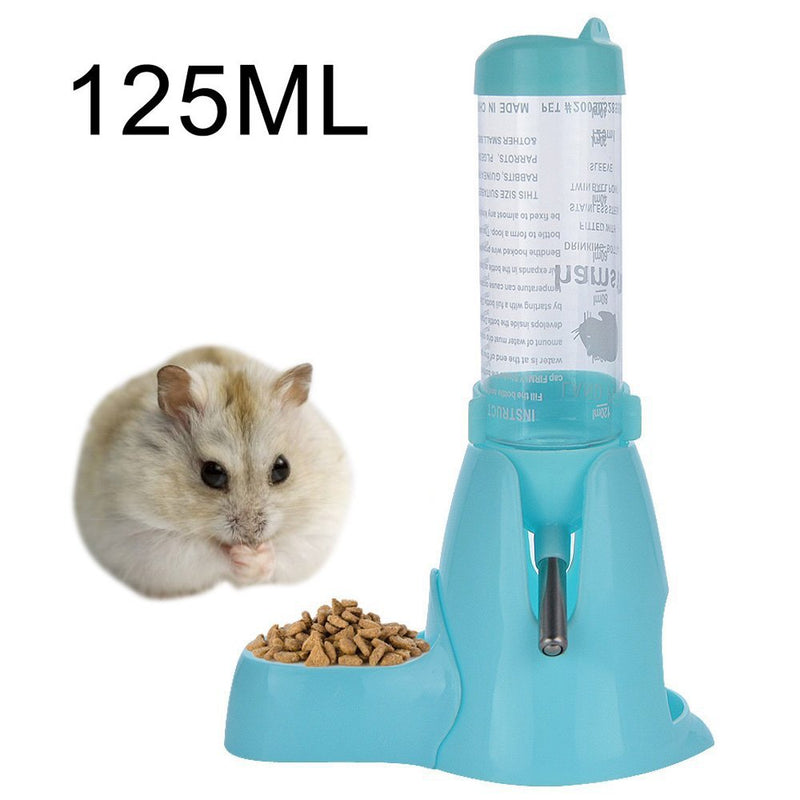 MOACC Hamsters Water Bottle Automatic Feeder Water and Food Dispenser for Small Animals,Guinea Pig,Rat,Rabbit,Dwarf,Gerbil,Chinchilla,125ml,Blue Blue 125ML - PawsPlanet Australia