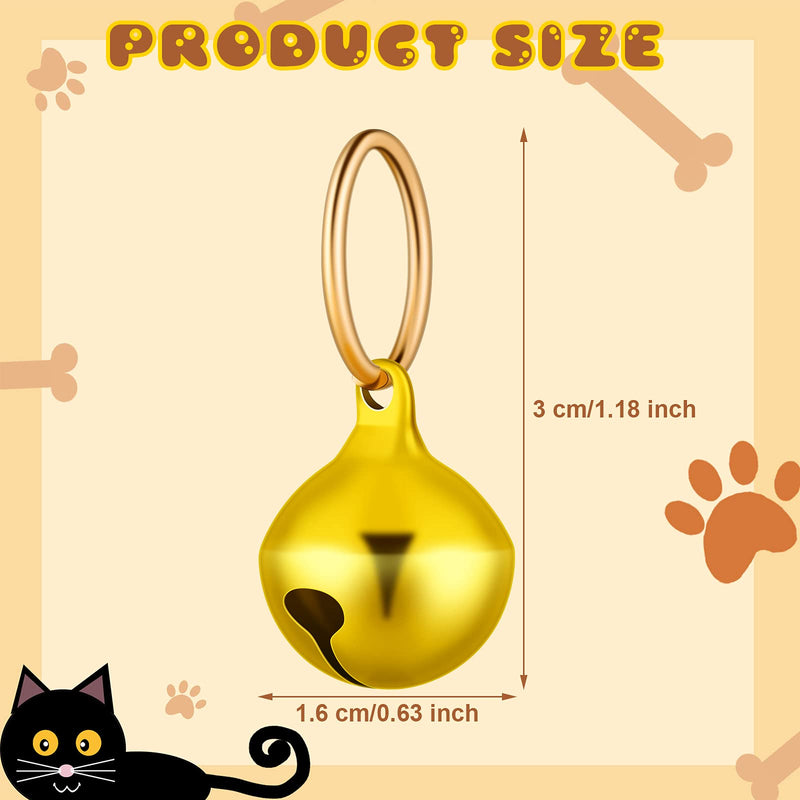 8 Pieces Pet Bells Hanging Ring Bells Decoration Pet Tracker DIY Crafts Accessories for Pets Daily Use (Gold) Gold - PawsPlanet Australia