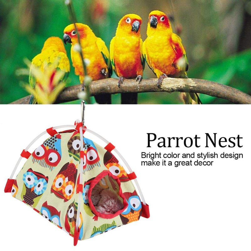 [Australia] - Sheens Parrot Hut Windproof House Bird Hanging Hammock Toy for Parakeet Cockatiel Cockatoo Conure Owl S 