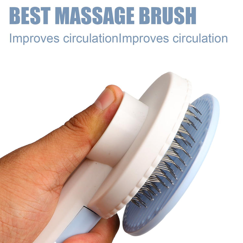 Cat Brush Dog Brush for Long Hair and Short Hair Cat Brush Self-Cleaning Pet Brush Cat Brush for Removing Loose Undercoat (Blue) - PawsPlanet Australia