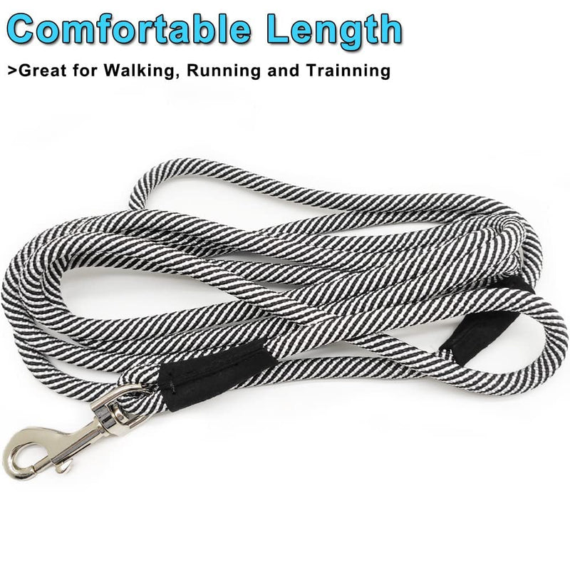 YUCFOREN Small Dog Leash 7Ft x 1/3" Rope Leash for Little Pets/Puppies/Small Animals/Extra Small Dogs, Strong Nylon Walking Leash Training Lead 7’ x 1/3" Black - PawsPlanet Australia