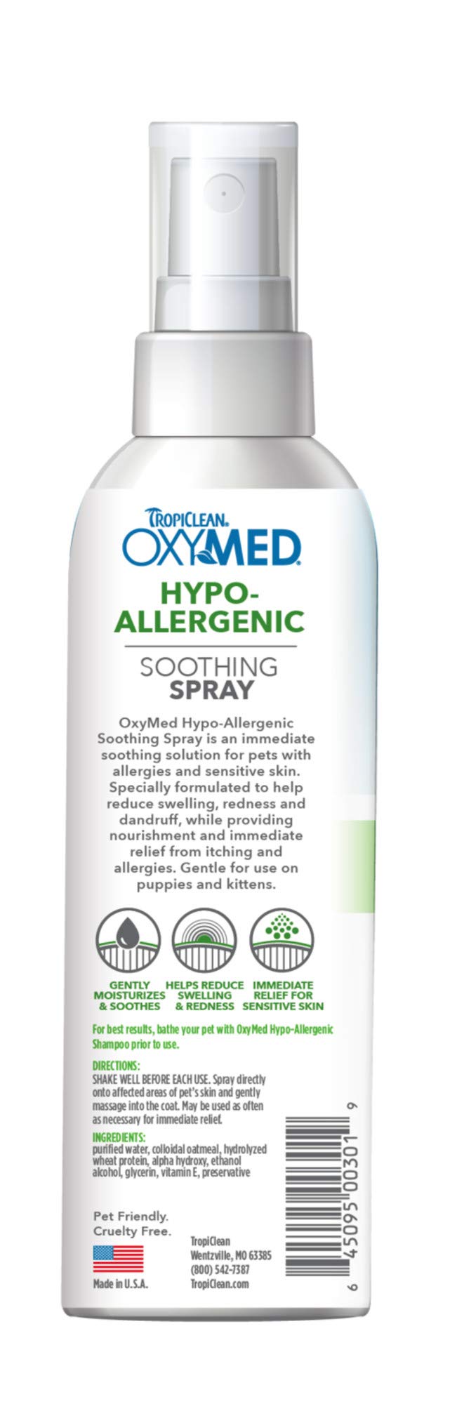 [Australia] - TropiClean OxyMed Hypoallergenic Solutions for Pets, Made in USA Hypoallergenic Anti Itch 8 oz 