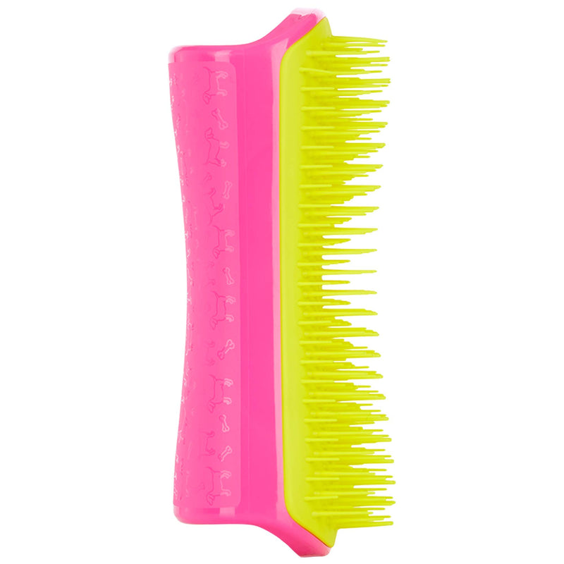 Pet Teezer, Detangling and Dog Grooming Brush, Pink and Yellow - PawsPlanet Australia