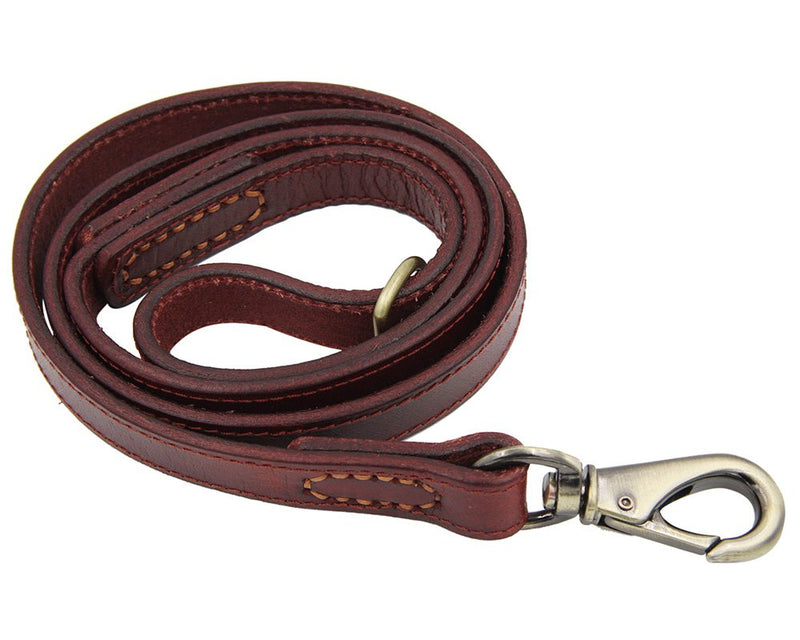 [Australia] - Moonpet Soft and Extra Strong Durable Real Genuine Full Grain Leather Dog Training Leash Lead - Premium Heavy Duty 4 ft x 0.8'' - Best for Medium Large X-Large Dogs Walking Running 4ft*4/5 inch Dark Brown 