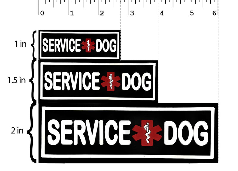 [Australia] - Dogline Service Dog Patch for Harness and Vest Removable 3D Rubber Patches Hook Backing for Small or Large Working Dogs 1" x 2.75" - Two Patches 