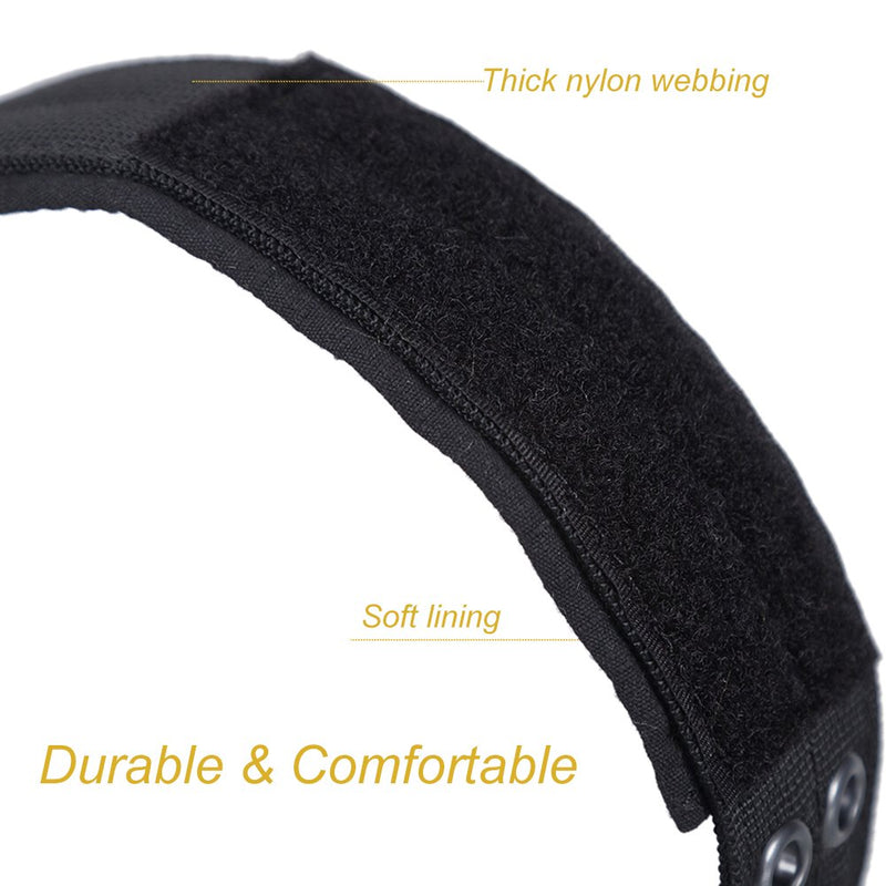 OneTigris Military Adjustable Dog Collar with Metal D Ring & Buckle 2 Sizes (L, Black) Large - PawsPlanet Australia