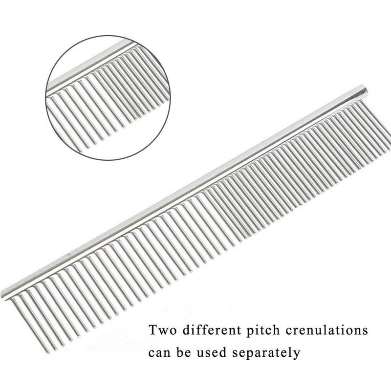 ZIMINGU Stainless Steel Pet Grooming Comb, Shedding Comb Tool Poodle Finishing Butter Comb Professional Cat and Dog Grooming Comb - PawsPlanet Australia