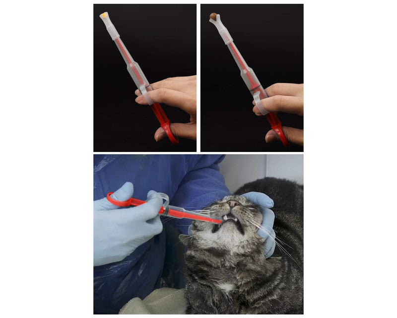 DSstyles Plastic Pet Pill Tablet Feeder Durable Injector Syringes Medical Feeding Tool with Soft Tip for Cats Dogs (Red) red - PawsPlanet Australia