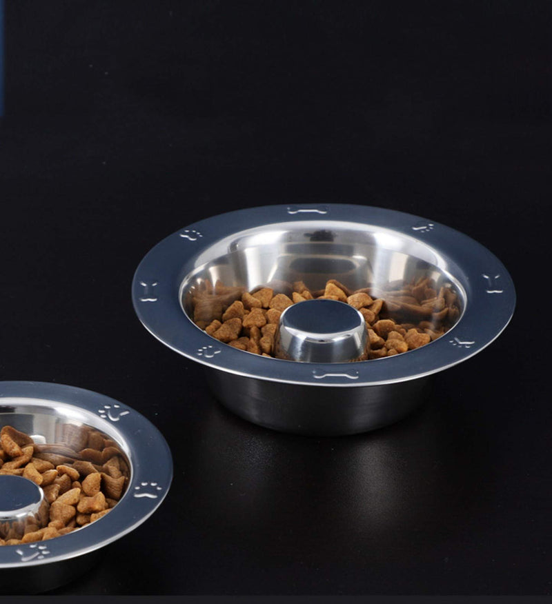 JZK Stainless steel dog bowl for slow eating, slow feeder large dog bowl, slow feeding metal dog bowl, pet bloat stop food bowl - PawsPlanet Australia