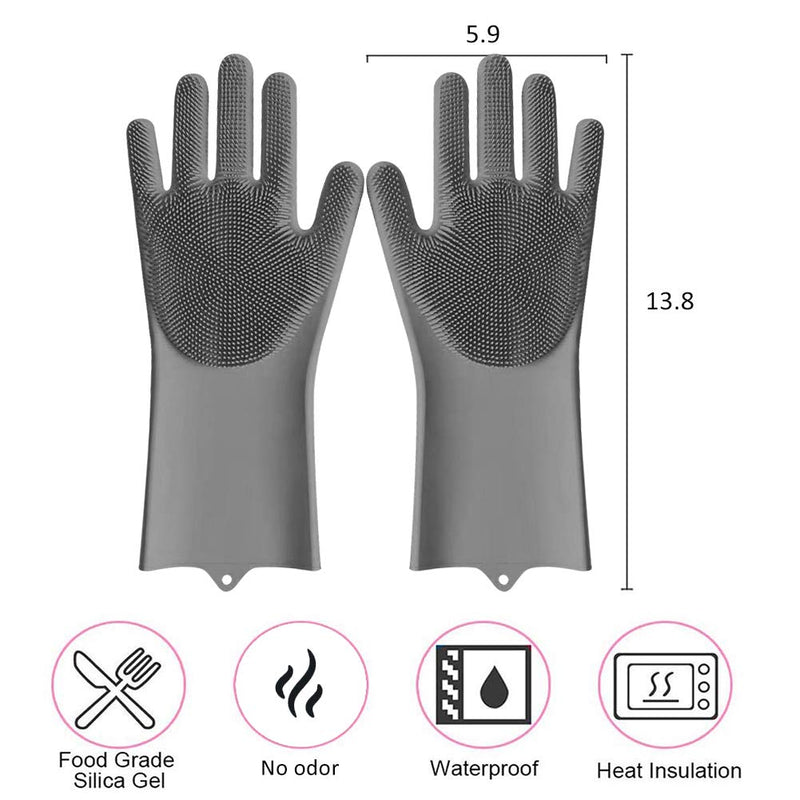 JOYISEN Grooming Gloves Pet Bathing Gloves with High Density Teeth Hair Removal Silicone Gloves for Cats Dogs - PawsPlanet Australia