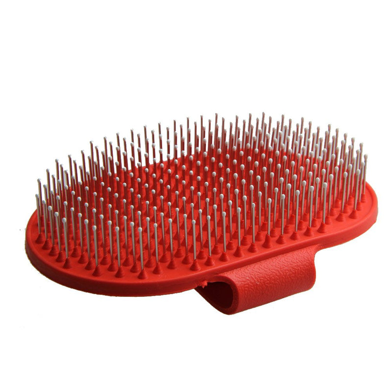 Emours Pet Rubber Grooming Brush Massager with Adjustable Loop Handle and Stainless Steel Pin, Color May Varies - PawsPlanet Australia